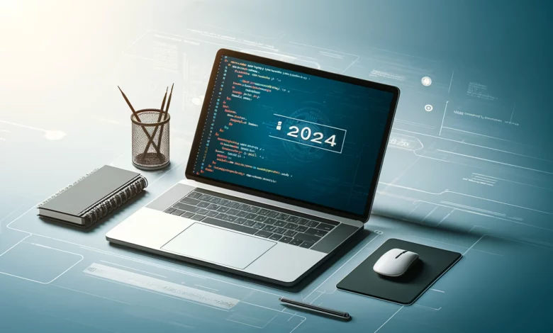صورة لأفضل لابتوبات البرمجة لعام 2024 مع مبرمج يعمل عليها.