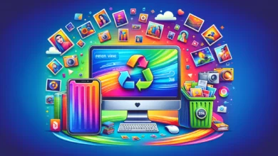 صورة توضح استعادة الصور المحذوفة باستخدام برنامج متخصص."