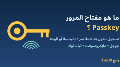 مفتاح وبصمة مع عنوان ما هو مفتاح المرور Passkey - ربيع التقنية